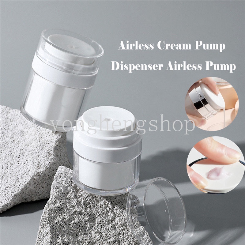 15 /30 /50ml Airless Pump Kosmetik Jar Travel Portable Lotion Dispenser Krim Wajah Kosong Isi Ulang Tekan Type Vacuum Bottle Cream Jar Vials Wadah Krim Tabir Surya