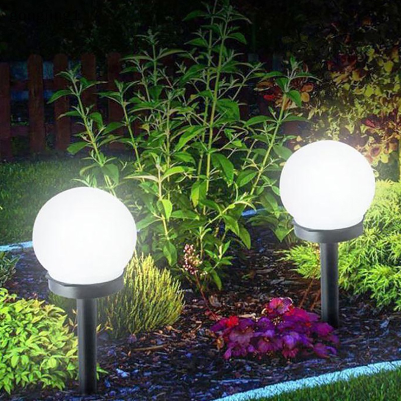 Ggg Outdoor LED Solar Round Bulb Lampu Rumput Lampu Jalan Dekorasi Taman Jalan ID