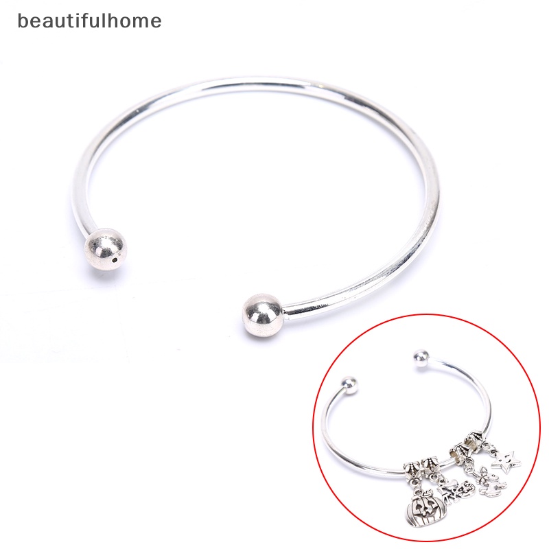 {beautifulhome} Fashion Gelang Perak Wanita Dasar Bangle DIY Pembukaan Rantai Telanjang Membuat Perhiasan.