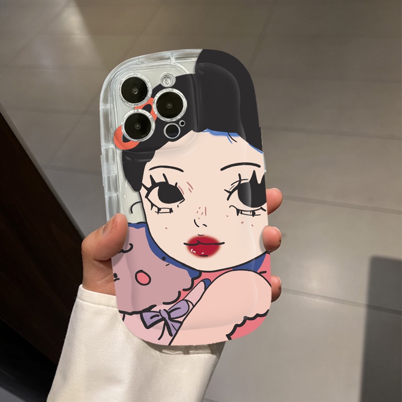 IPHONE Casing Ponsel Transparan Kompatibel Untuk Iphone14 13 12 11 Pro Max XS X Xr8 +7 Plus Casing Silikon Lembut Gadis Bagus Shockproof Cover Cell Precticer