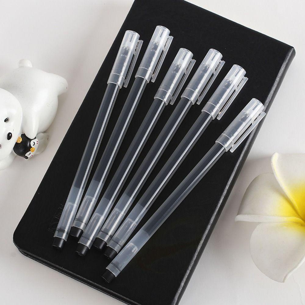 Populer 10PCS Gel Pen Alat Tulis Hadiah Siswa Ujung Jarum Hitam/Biru/Merah Tinta 0.5mm Pena Netral Sederhana Untuk Kantor Sekolah