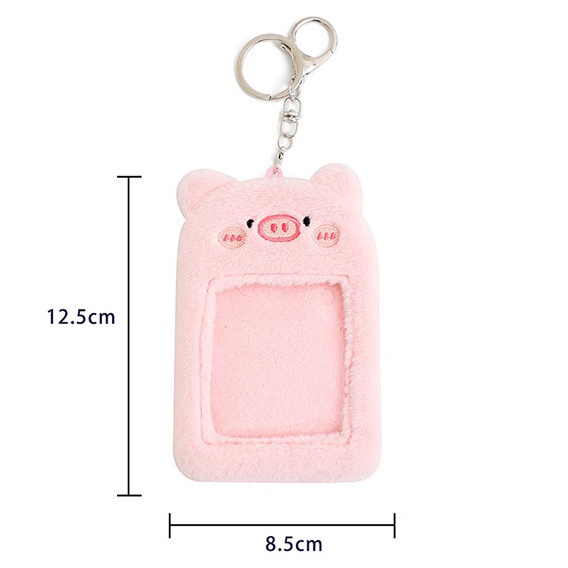 Gantungan Kunci Bentuk Beruang / Kelinci Bahan Plush Photocard Holder Boneka Gantungan Kunci PC Card Holder Doll