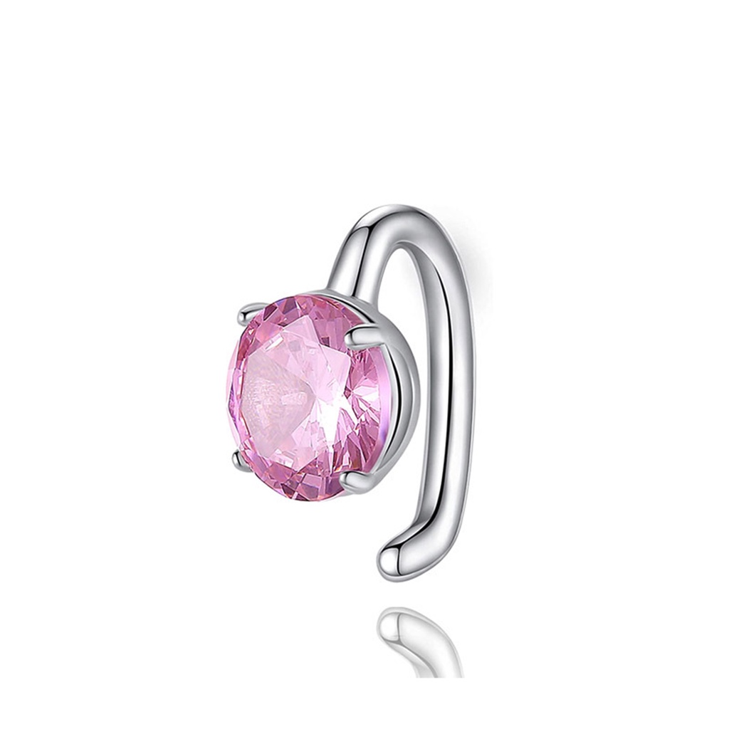 1pc Cincin Perut Tindik Zirkon Warna-Warni Warna Solid Kristal Stainless Steel All-match Perhiasan Tubuh Seksi Pantai Aksesoris