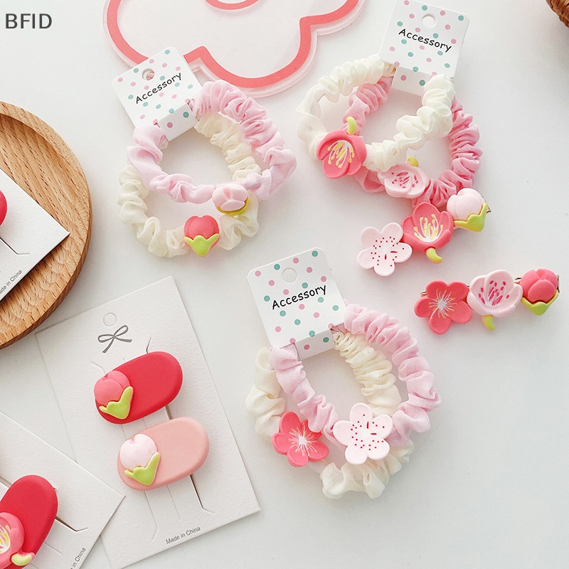 [BFID] 2pcs Korea Kawaii Princess Hair Pin Pita Rambut Elastis Tulip Pink Untuk Anak [ID]