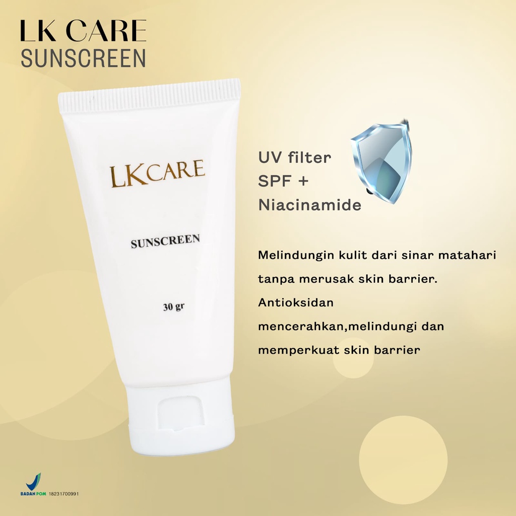 Sunscreen UV Shield Essential LKCare Sun Protection SPF 30 PA +++ 30 ml Anti Aging Melembabkan Tidak Lengket Tekstur Ringan Untuk Semua Jenis Kulit
