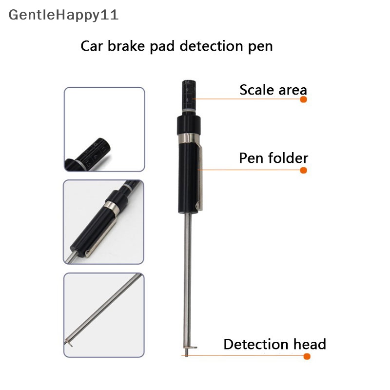 Gentlehappy Car Auto Vehicle Brake Pad Thickness Gauge Tester Alat Ukur Ukur Pengukur id