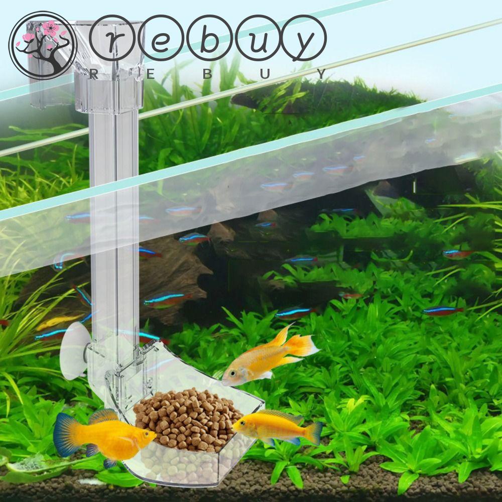Rebuy Tabung Pakan Ikan Transparan Tahan Lama Untuk Plastik Sikat Pembersih Aquarium Dengan Suction Cup Tabung Pakan Udang