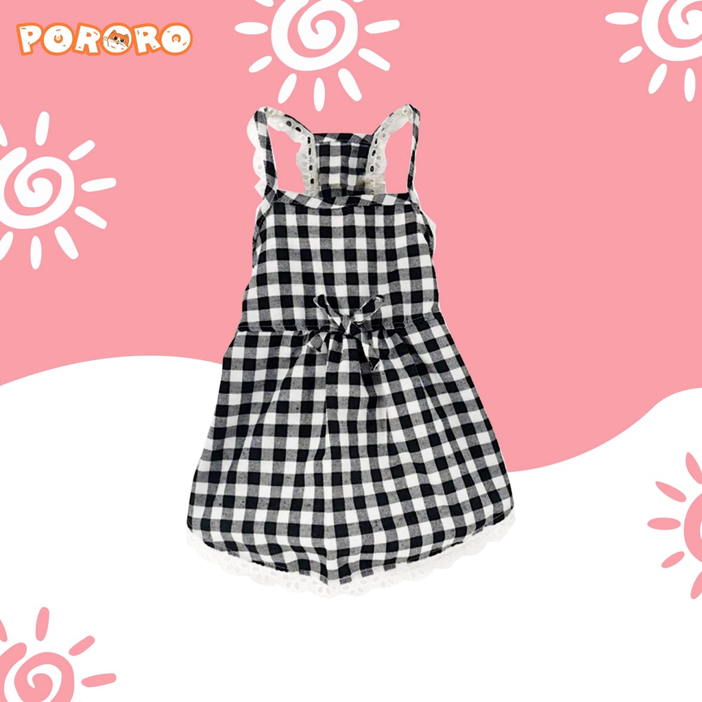 PORORO - Baju Kucing - Dress Kotak Bergaris