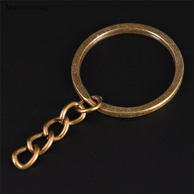 Mornin 20 Pcs DIY Gantungan Kunci Gantungan Kunci Split Ring Pendek Rantai Tempat Kunci Key Rings 30mm id