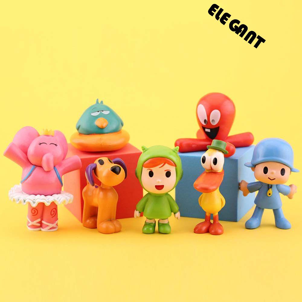 [Elegan] Pocoyo Action Figure Figurine Mainan Hadiah Ornamen Desktop Burung Miniatur Gajah Figure Mainan