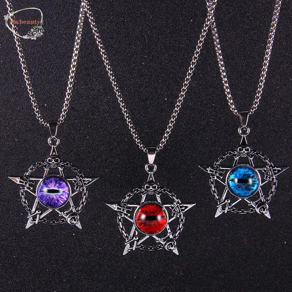 Mxbeauty Pria Kalung Fashion Pribadi Keren Klavikula Rantai Stainless Steel Niche Desain Alloy Pentacle Turki Sweater Chain