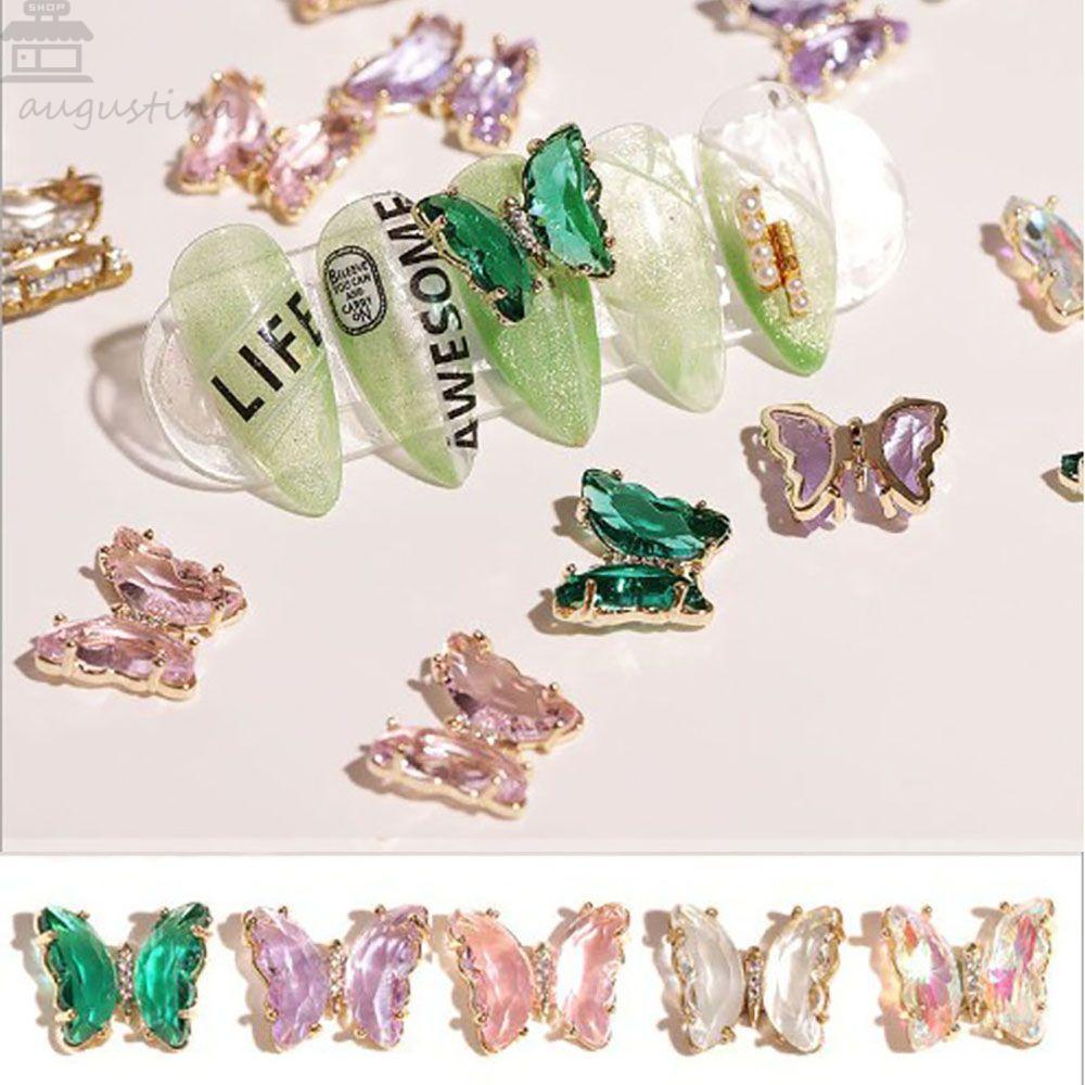 AUGUSTINA Dekorasi Nail Art Agustina Hiasan Kuku Hologram Mengkilap 3D