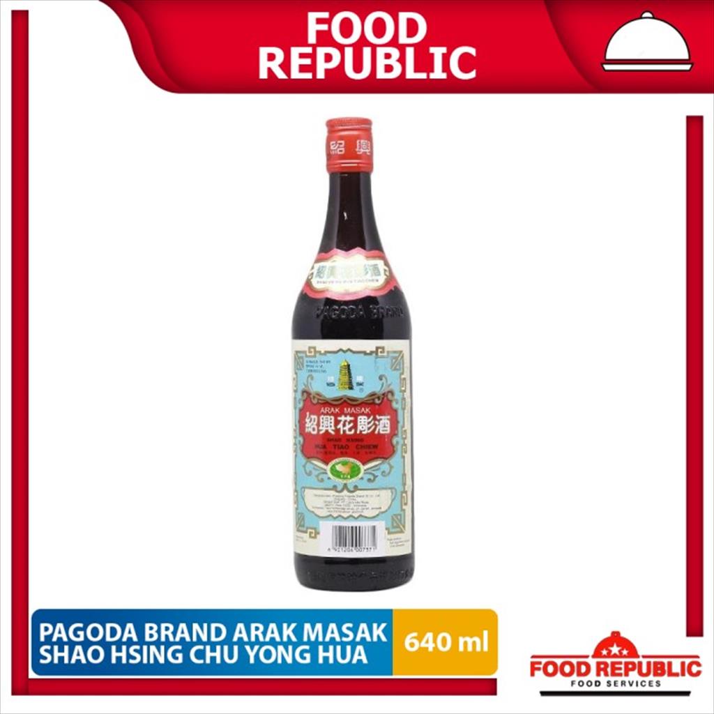 Pagoda Brand Arak Masak 640 Ml Shao Hsing Chu Yong Hua Tiao Chiew Asli