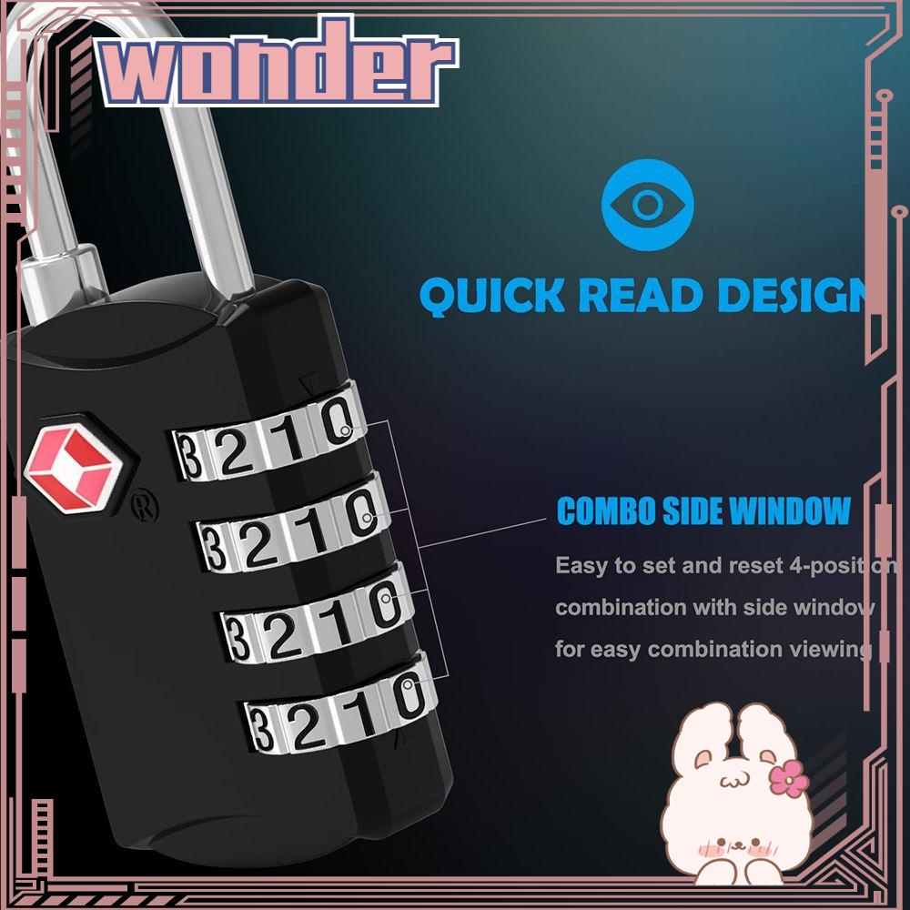 WONDER Wonder TSA Customs Lock Hardware Weatherproof Koper 4digi Kunci Kombinasi