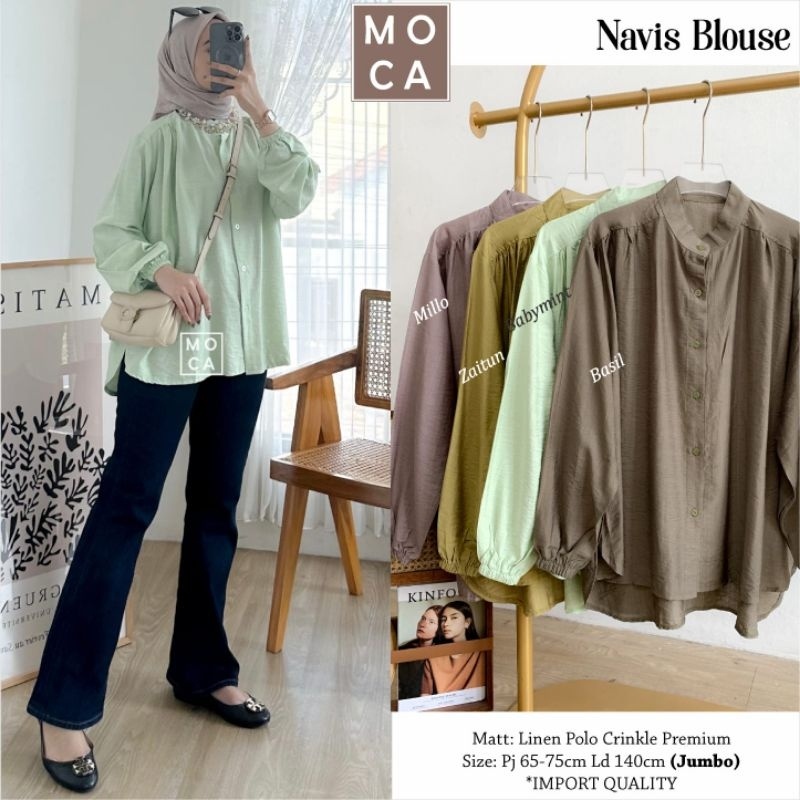 [Nafi Shop] Navis Blouse ORI MOCA Atasan Wanita Jumbo Terbaru