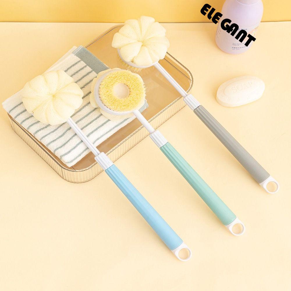 【 ELEGANT 】 Sikat Mandi Nyaman Scalable Gagang Panjang Exfoliating Pembersih Kulit SPA Body Brushes