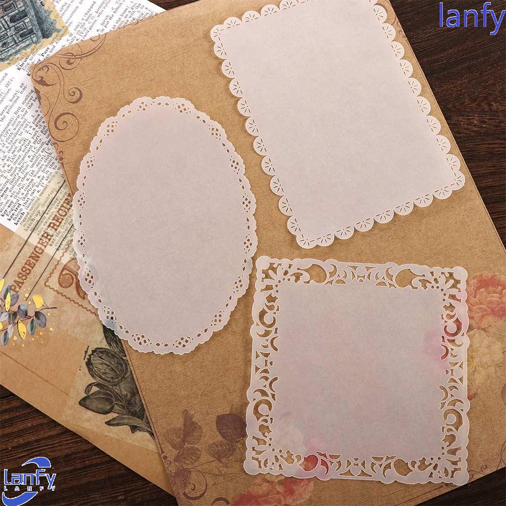 LANFY Hollow Transparan Sulfate Butter Paper Tulisan Planner Diary Memo Pads Junk Journal Girl In Skirt Series Bantalan Tulisan Craft Papers Decorative DIY Scrapbooking