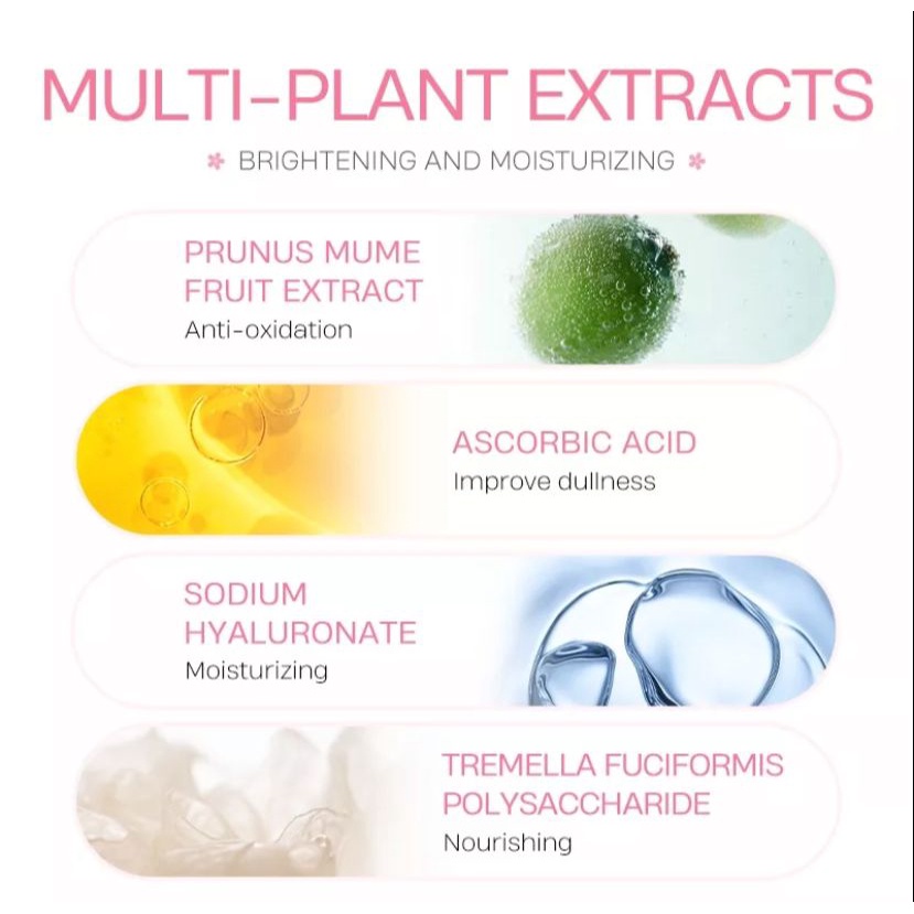 LAIKOU Sakura Serum Pemutih Wajah Menghaluskan Kerut Esensi Bunga Sakura 1ml