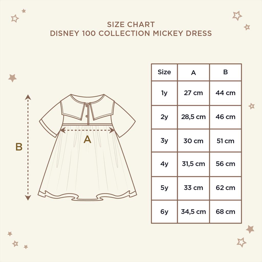 [TOMS] LITTLE PALMERHAUS (1pcs) Disney 100 Dress ( Dress Anak Perempuan ) 1 - 6 Tahun