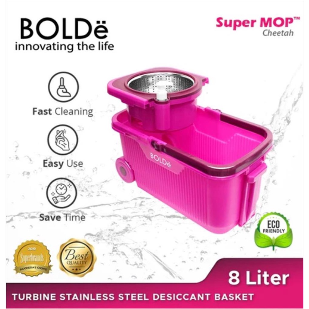 BOLDe Super Mop Cheetah Stainless + Roda - Alat Pel Pembersih Lantai