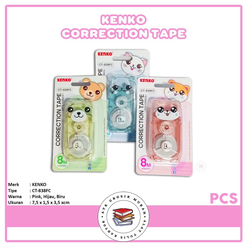 

KENKO - Correction Tape CT-838FC Tipe-Ex Kertas - Pcs