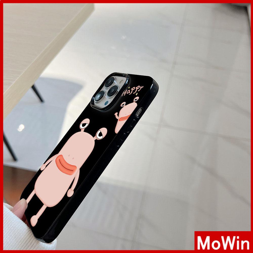 Case iPhone 14 Pro max iPhone Case Hitam Glossy TPU Lembut Tahan Guncangan Perlindungan Kamera Merah Muda Hitam Katak Lucu Kompatibel dengan iPhone 13 Pro max 12 Pro Max 11 xr xs max 7Plus 8Plus