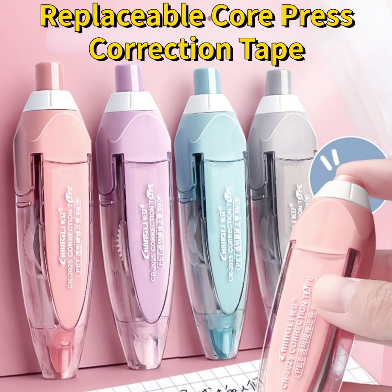 Alat Tulis Pita Koreksi High Beauty Ins Style Siswa/ Pita Koreksi Press Core Yang Dapat Diganti/ Pita Perubahan Kapasitas Besar/ Pita Koreksi Error Tulisan Kantor Portabel/