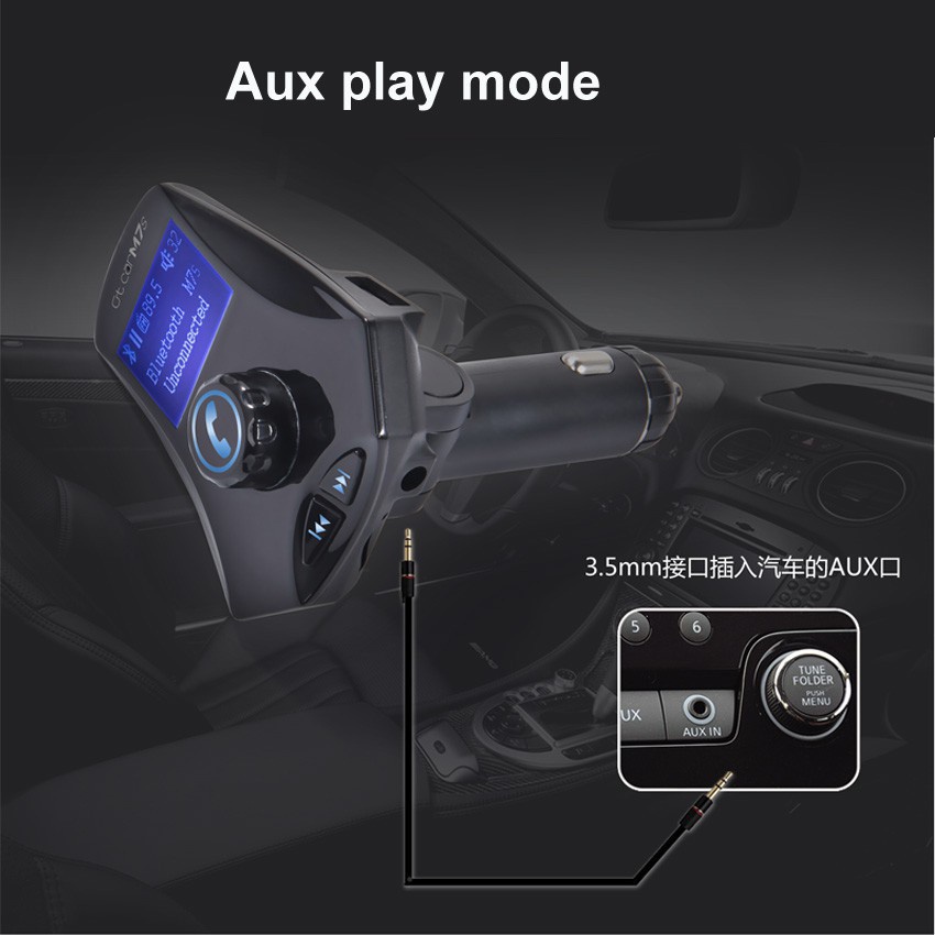 M7S Bluetooth Car Charger MP3 Player BluetoothKit FM Transmitter TF Card U-Disk Port