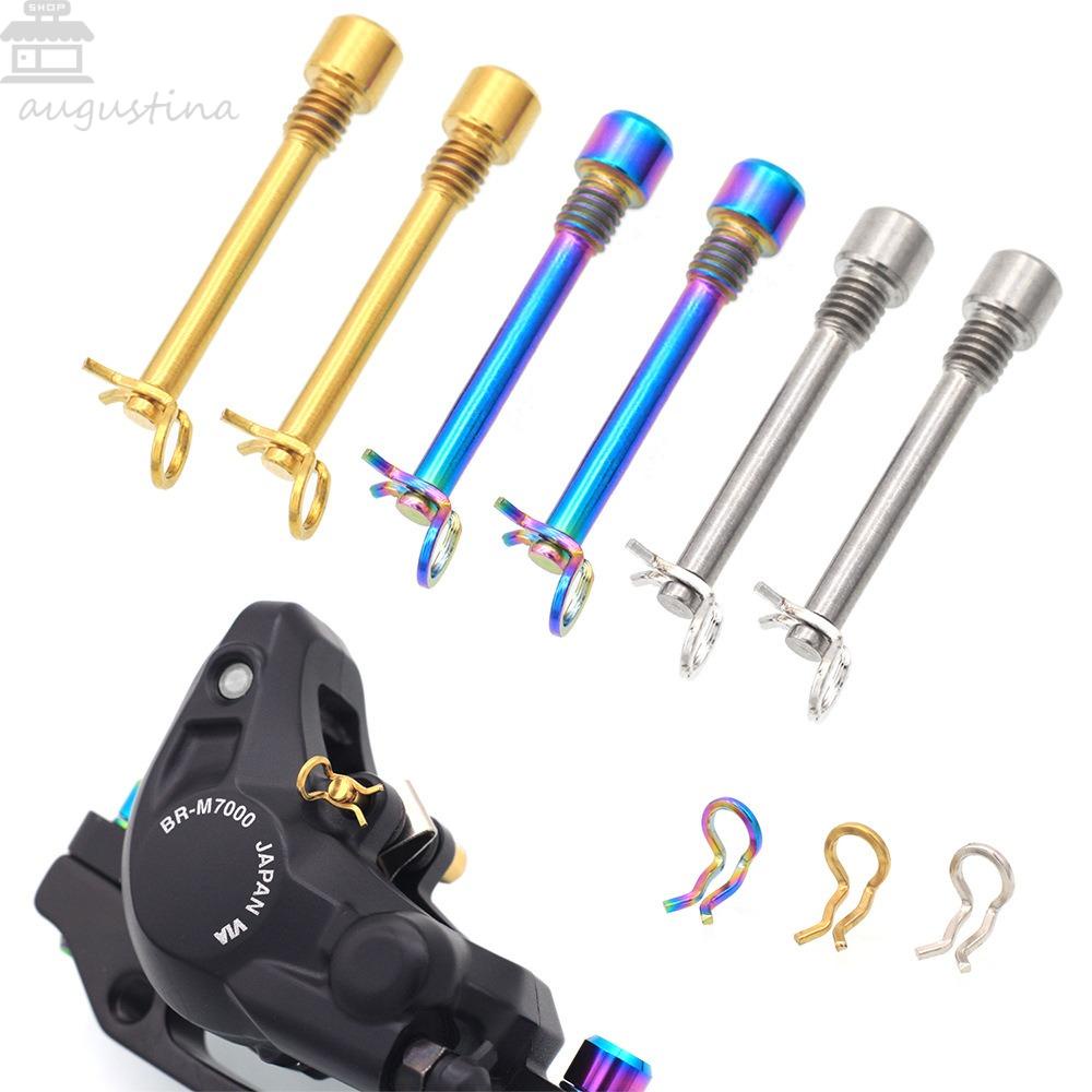 AUGUSTINA Baut Pad Rem Cakram 1set MTB Multifungsi Hidrolik Disc Aksesoris Sepeda Sisipan Caliper Sekrup Spring Clips Screw Bike Titanium Clamp Sepeda Circlip