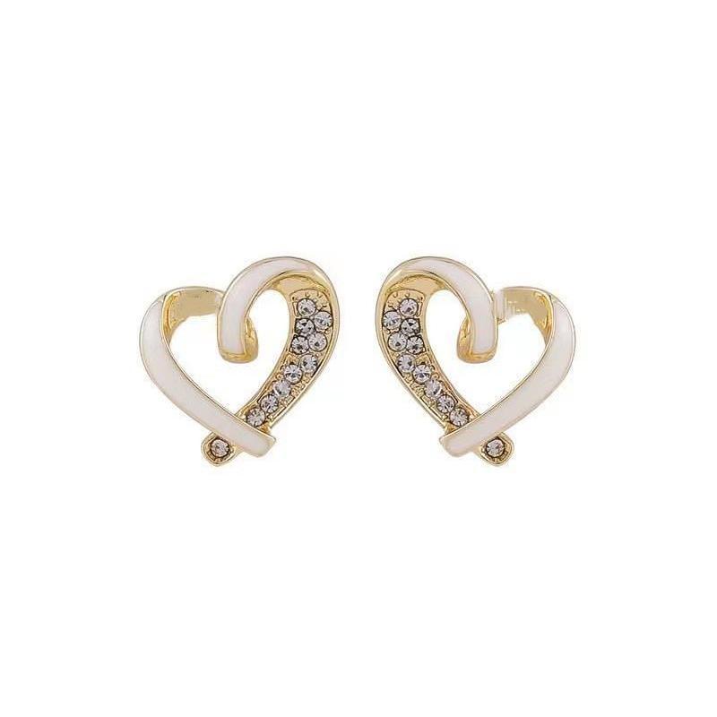 【COD】Anting Tusuk Perak925 Anting Elegan Rasa Premium Anting Berbentuk Hati Anting Indah