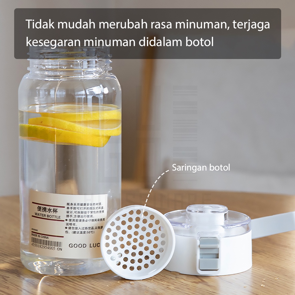 HUGO Botol Minum Putih Transparan Bening Estetik Botol Air Minum 350 550 1000 ml