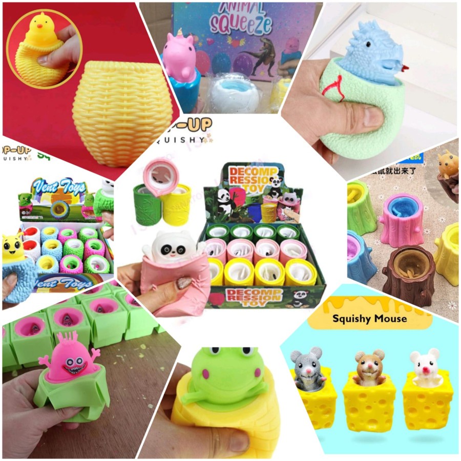 Mainan Anak Squishy Pop Up MOUSE Squisy Anti Stress Ball