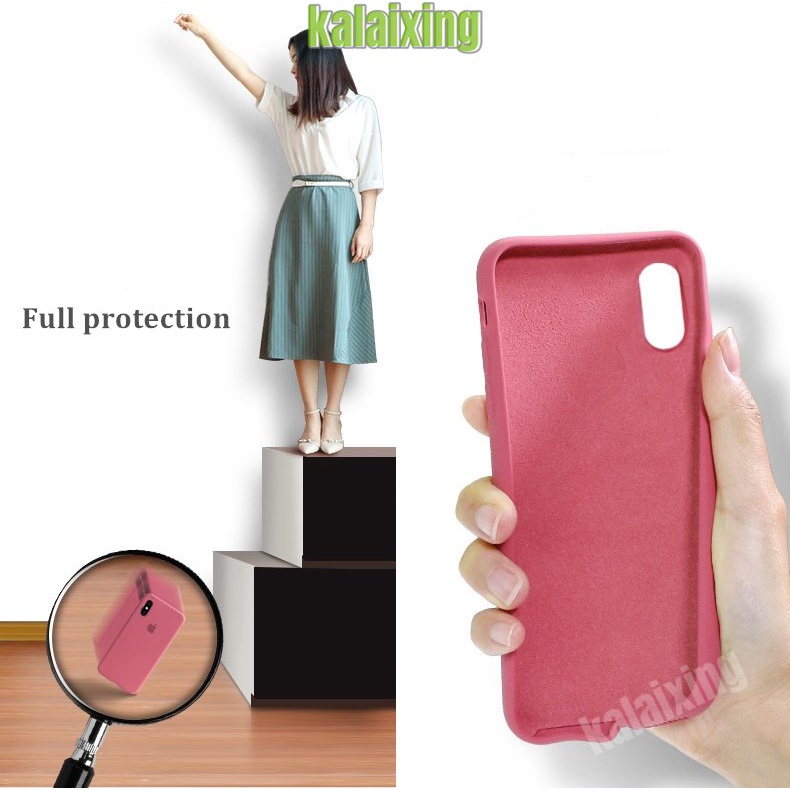 Case iPhone TPU Silikon Cair Sejati Untuk 14pro Max 13pro Max Full Cover Flocking Layer Inner