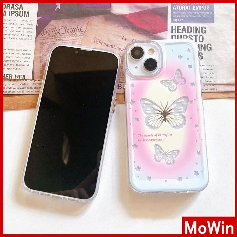 Case iPhone 14 Pro Max iPhone Case Bening Case TPU Lembut Tahan Guncangan Dilapisi Tombol Sederhana Bintang Kupu-kupu Kompatibel dengan iPhone 13 Pro max 12 Pro Max 11 xr xs max 7Plus 8Plus