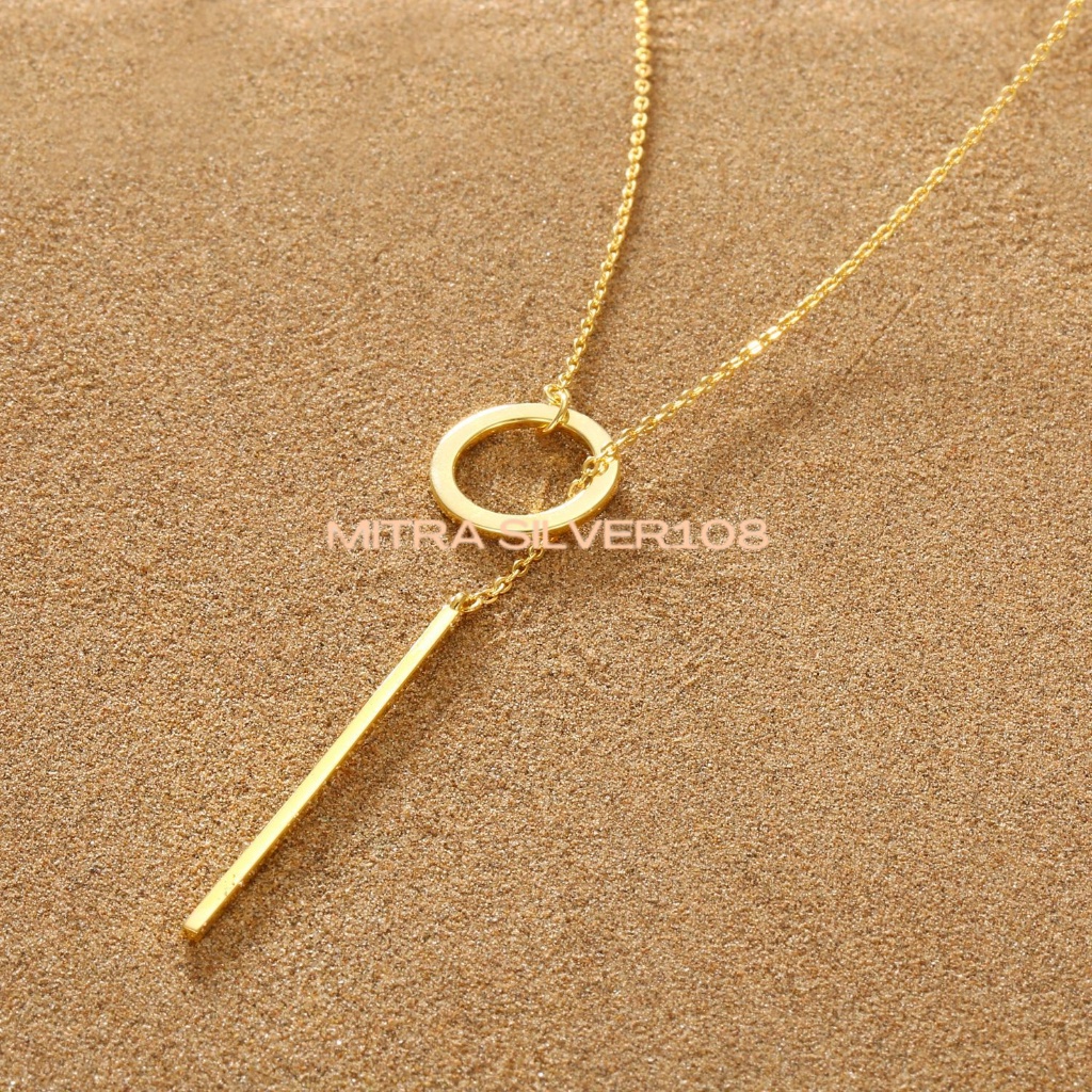 Kalung Rantai Panjang Wanita Fashion Korea Sederhana Simple Lingkaran Logam Paragraf Pendek Gaya Eropa Warna Gold Silver Necklace Aksesoris Impor NL 06