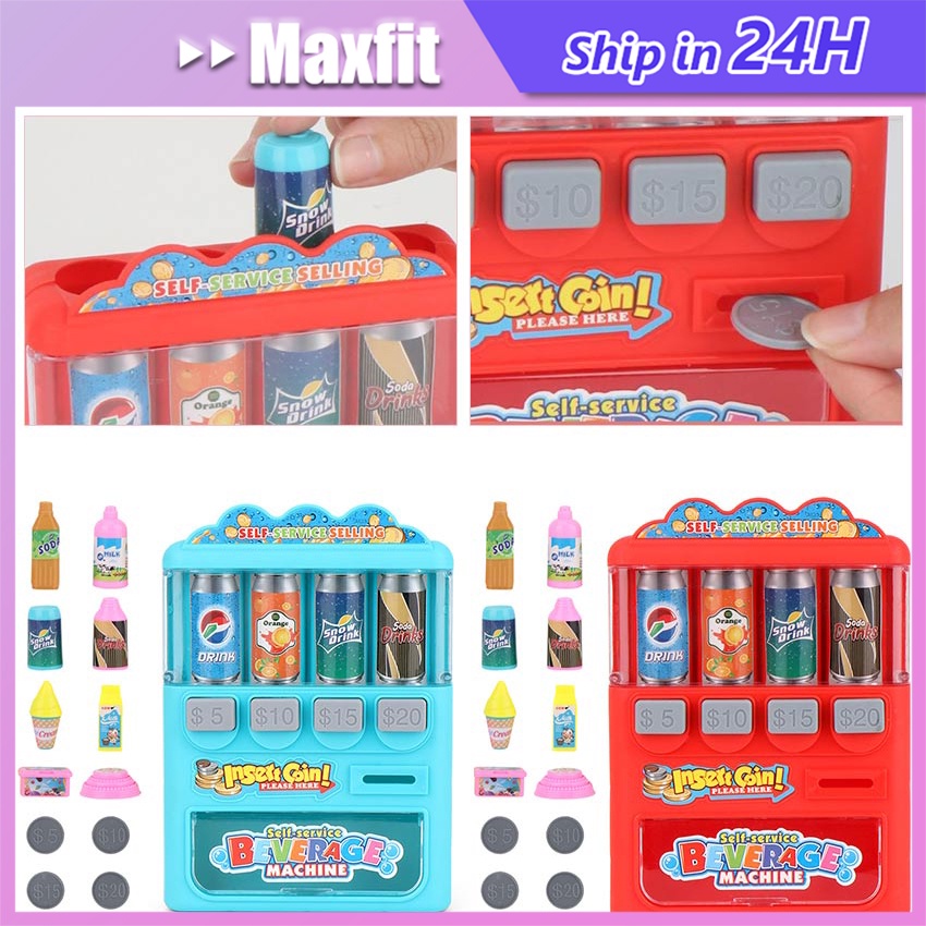 Mainan Mesin Minuman Otomatis Koin Mainan Anak Mainan Vending Machine Minuman