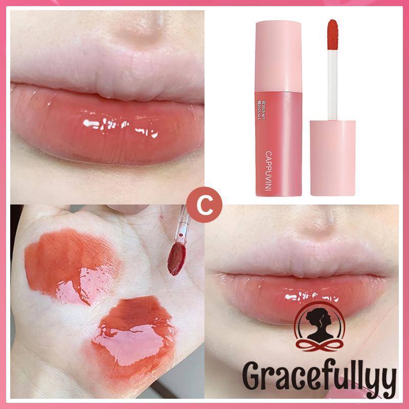 [Ready stock&amp;COD]Glasir Bibir Hati Merah Muda Pelembab Bibir Madu Teh Susu Wanita Warna Cermin Cermin Wajah Lipstik-GY