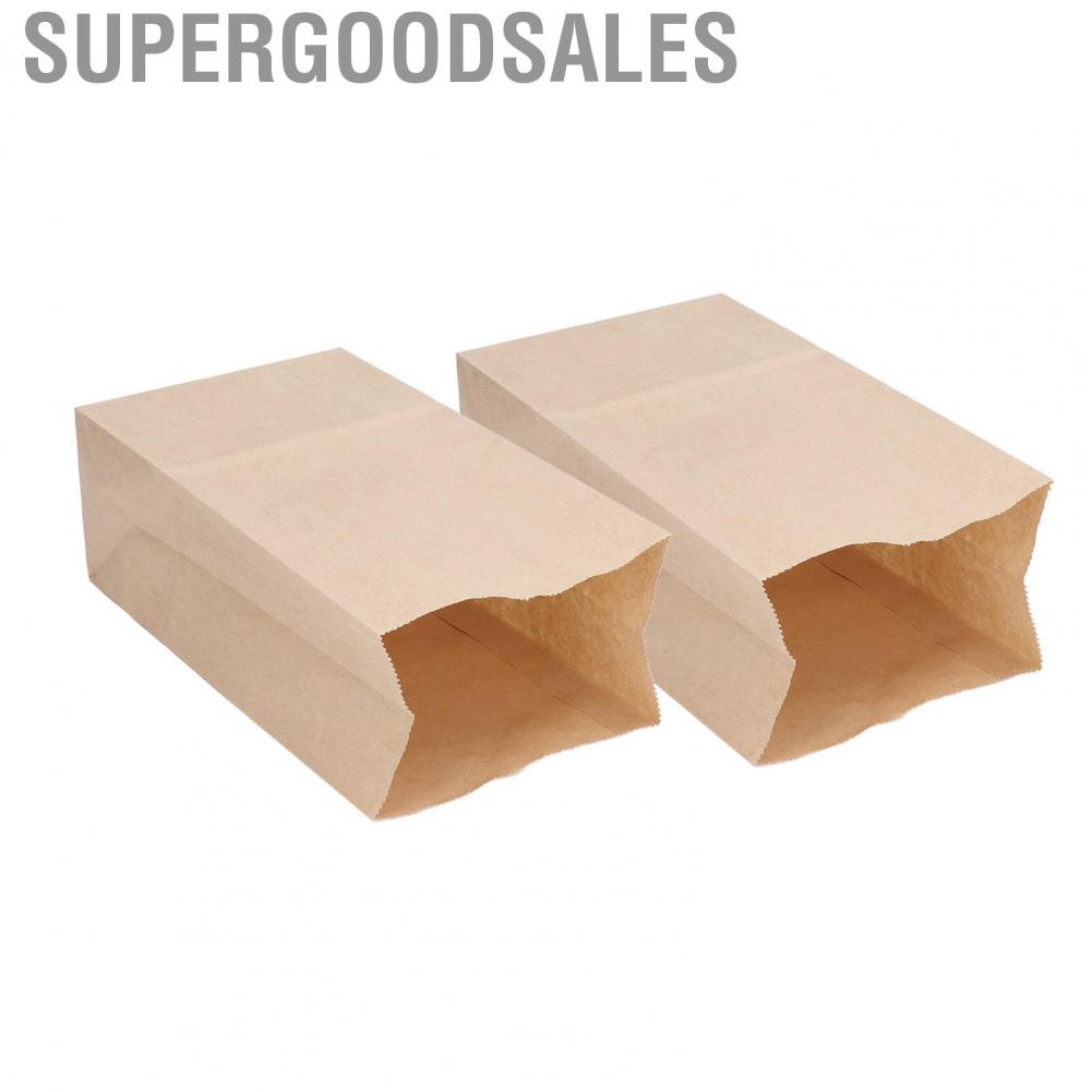 Supergoodsales 100Pcs Kraft Paper Bag  Grade Greaseproof Tear Resistant Disposable Brown Grocery