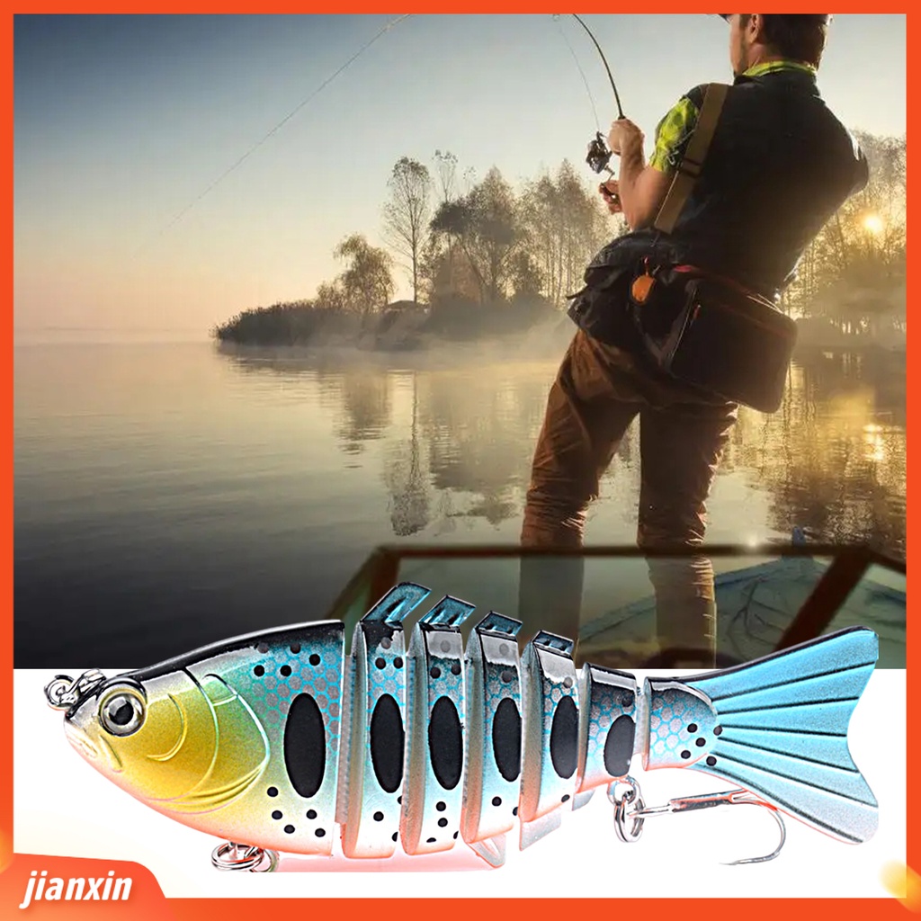 (In Stock) 9.5cm /15g Umpan Palsu 3D Fisheye Simulasi Tujuh Bagian Umpan Ikan Profesional Fishing Tackle Universal Fishing Lure Umpan Keras Pancing Laut Untuk Outdoor