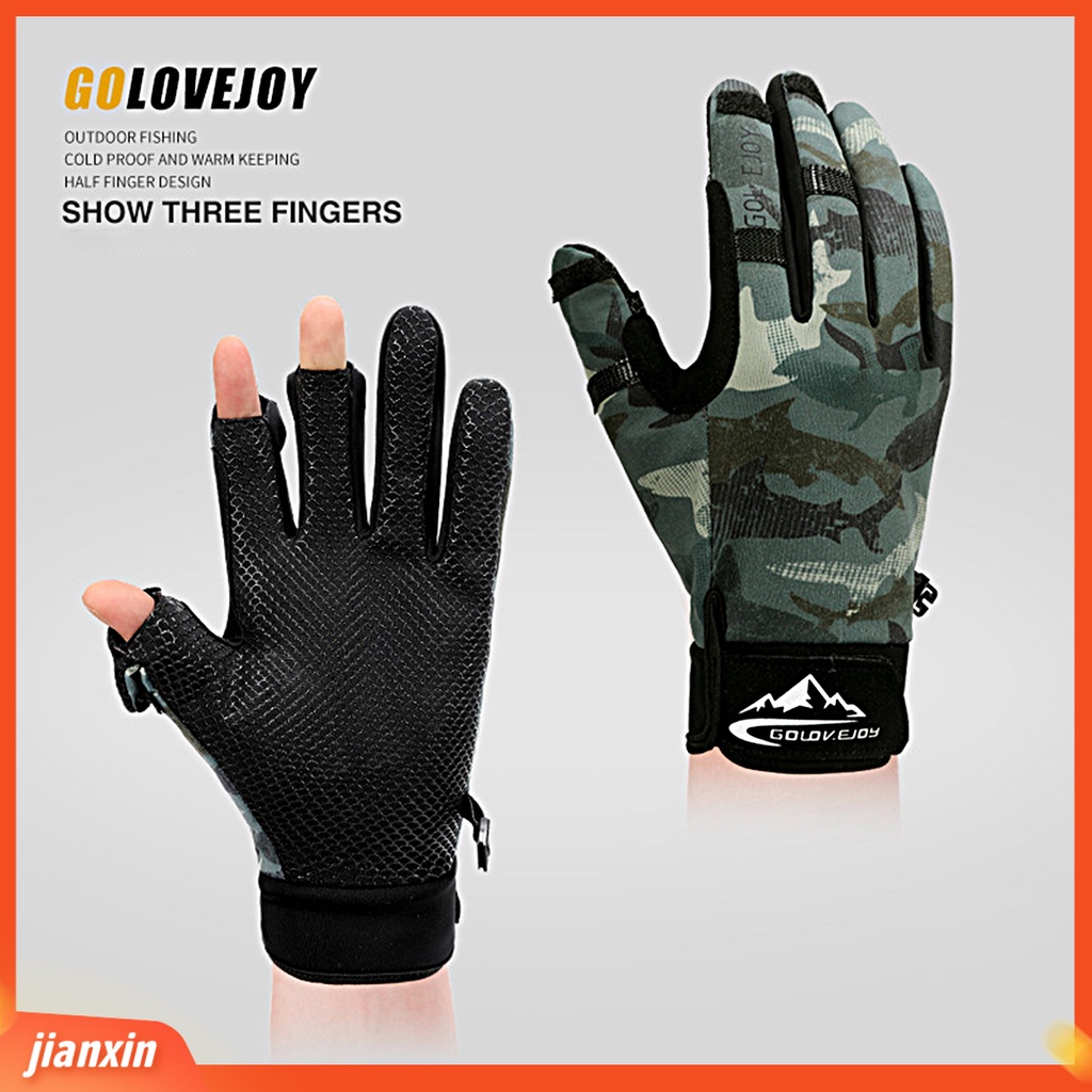 (In Stock) Sarung Tangan Memancing Penuh Jari 3-Fingerless Touchscreen Lapisan Mewah Tahan Aus Tetap Hangat Non-slip Musim Gugur Musim Dingin Pria Wanita Motor Riding Gloves Untuk Outdoor