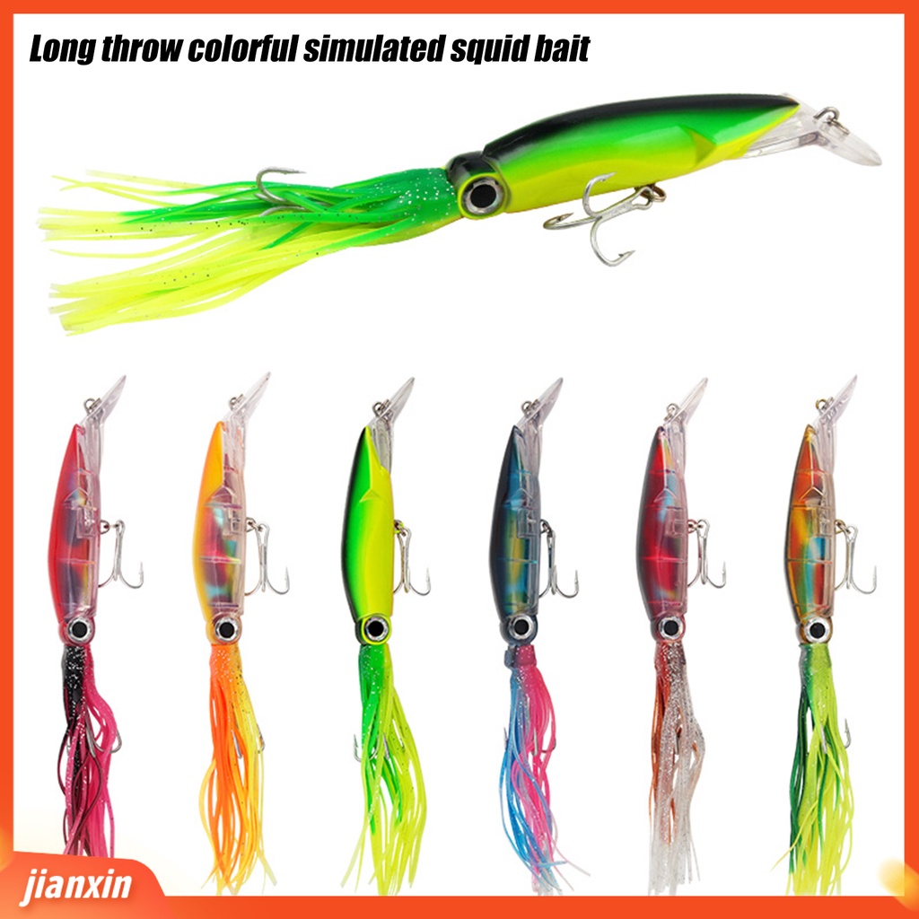 (In Stock) 23cm /38g Umpan Pancing Cumi Buatan Plastik Warna-Warni Simulasi Umpan Pancing Untuk Penggemar Memancing