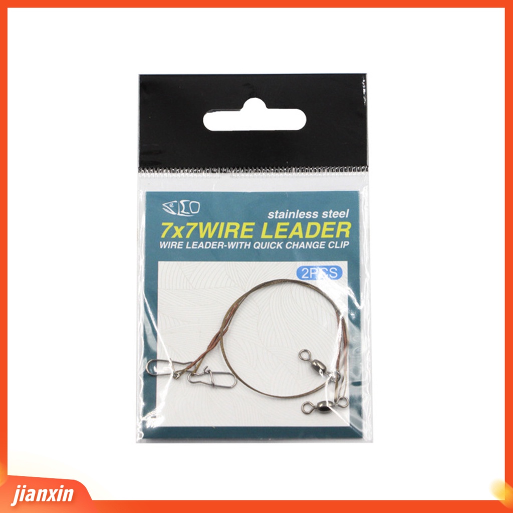 (In Stock) 2Pcs Tali Pancing Kekuatan Tinggi Tahan Aus Ketegangan Yang Kuat Dengan Pin Cincin Anti Gigit Titanium Stainless Steel Laut Pancing Perlengkapan Memancing