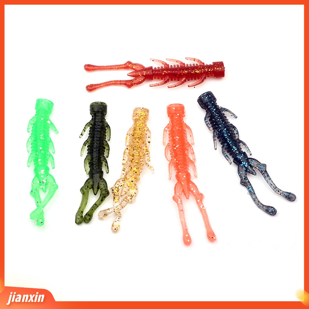 (In Stock) 10Pcs Ekor Ganda Lembut Udang Memancing Umpan Bionic Tahan Abrasi Realistis Angling Untuk Semua-Air Memancing