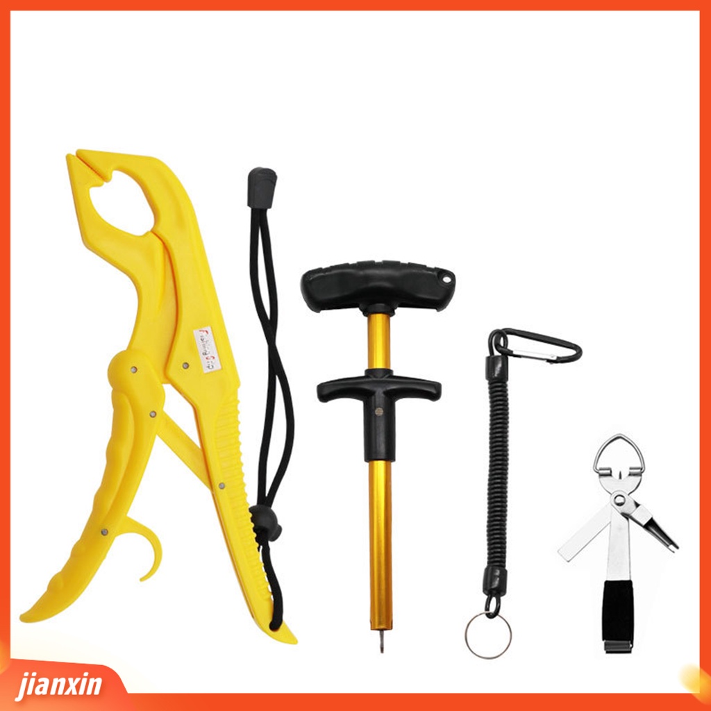 (In Stock) Set Grip Memancing Anti-Slip Ergonomics Handle Dengan Kait Berbentuk T Remover Plastik Mengambang Memancing Tang Holder Untuk Outdoor