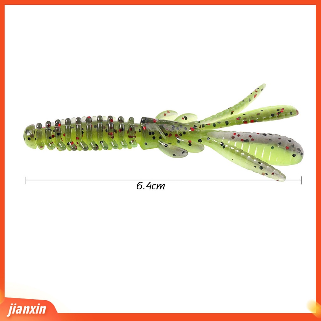 (In Stock) 12Pcs 6.4cm 2g Soft Lures Umpan Udang Pancing Silikon Tajam Buatan Untuk Tengger Bass Pike