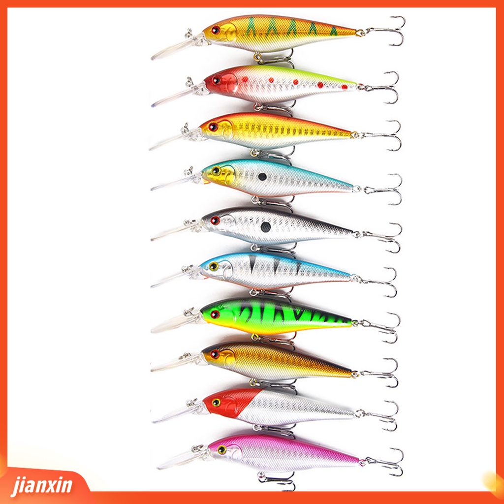 (In Stock) 11cm 9.5g Umpan Keras Ikan Imitasi Umpan Pancing Dengan Kait Treble Lidah Panjang