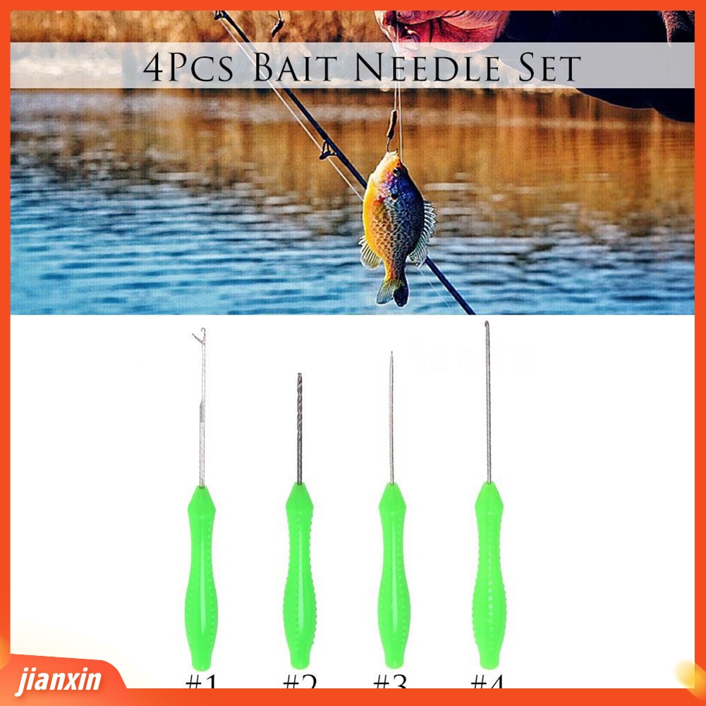 (In Stock) 4Pcs Set Jarum Umpan Kait Bor Stringer Baiting Rig Alat Carp Fishing Tackle