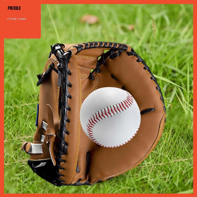 [Predolo] Baseball Catcher Gloves PU with Baseball Ball Teeball Glove Pria Wanita Unisex