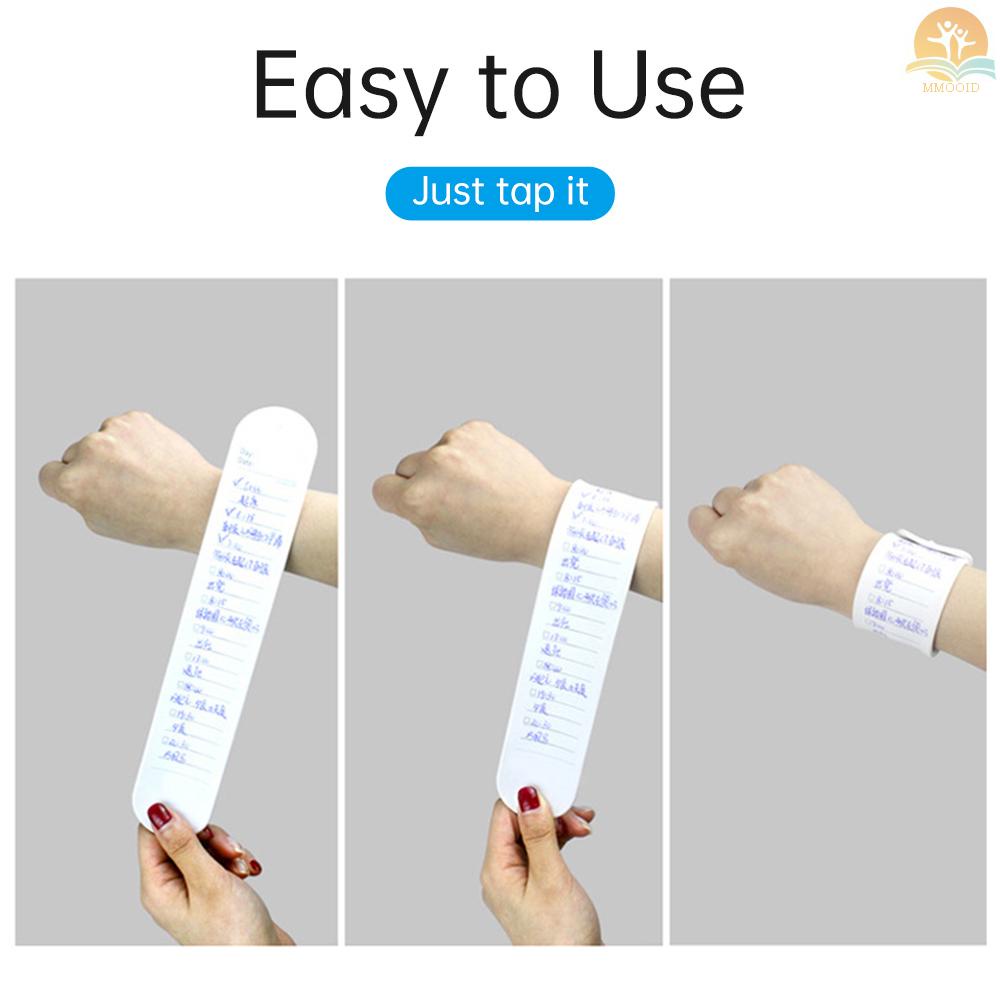 In Stock Wearable Notepad Silicone Memo Wrist Band Reminder Bracelet Tahan Air to Do List Stap Dan Penggaris Dihapus Dengan Pena Berbasis Minyak Hadiah Untuk Perawat Dokter Hewan Techs Perawatan Kesehatan Belajar