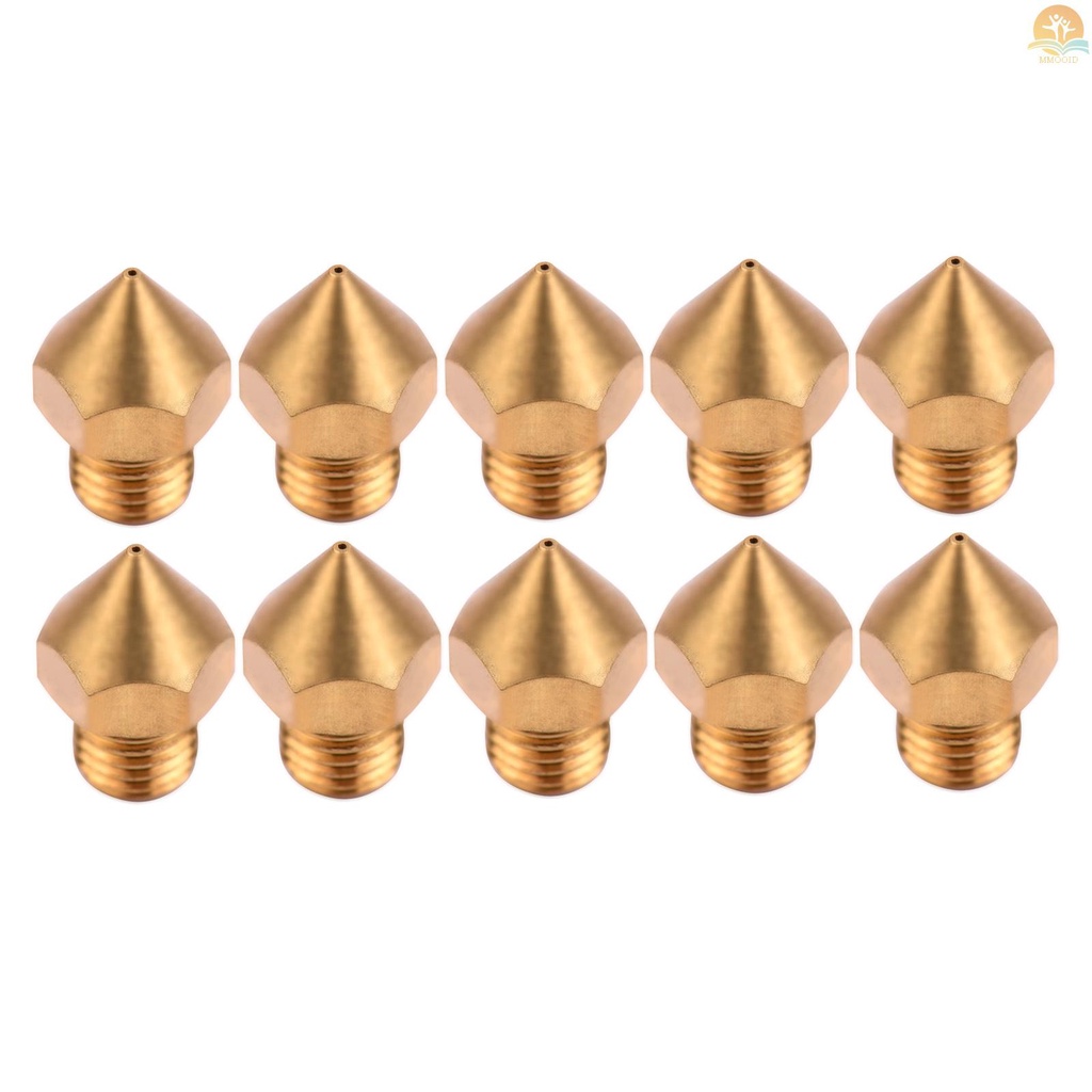 In Stock 10pcs 3D Printer Extruder Brass Nozzle 0.4mm Printer Hotend Kompatibel Dengan CR-10S Pro 3D Printer 1.75mm Filament